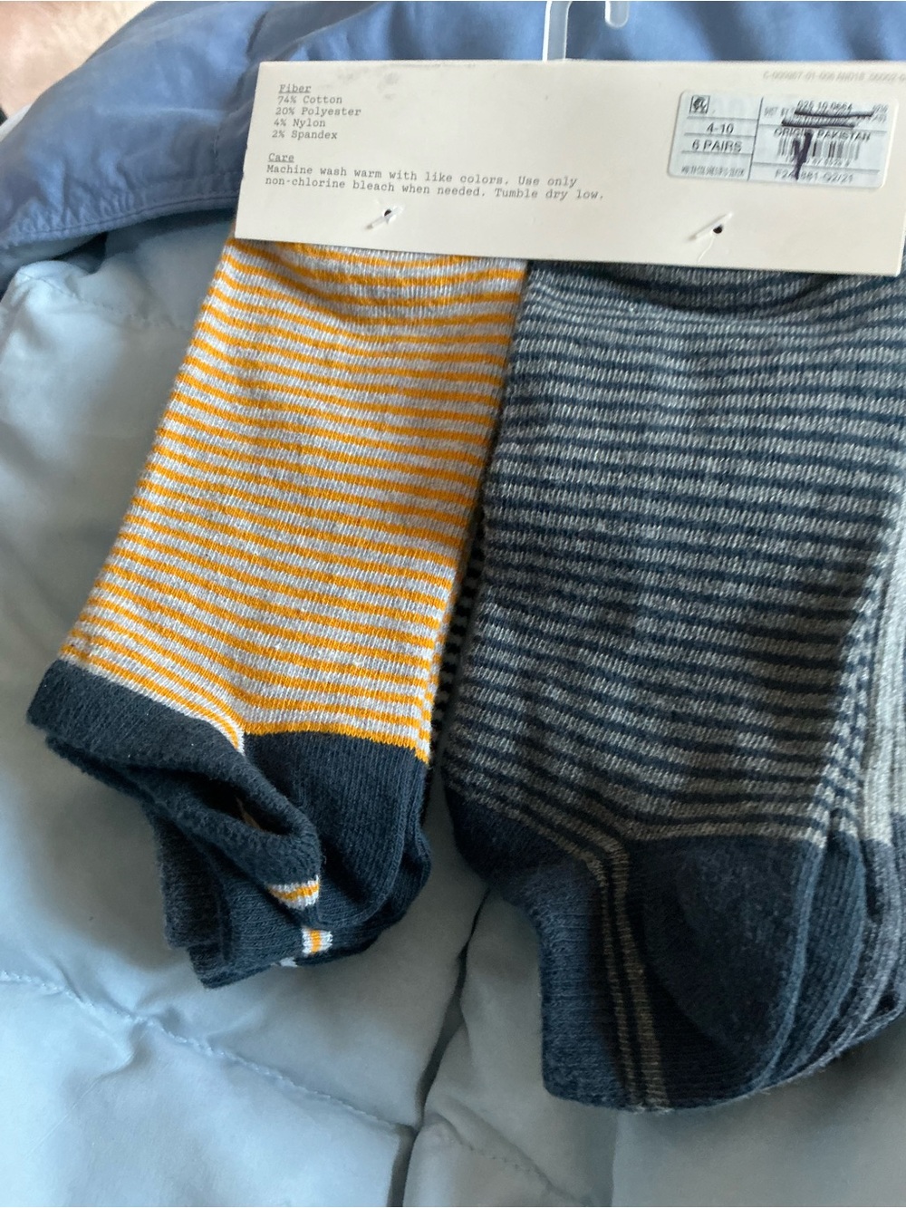 a new day Striped Crew Socks in Yellow & Gray